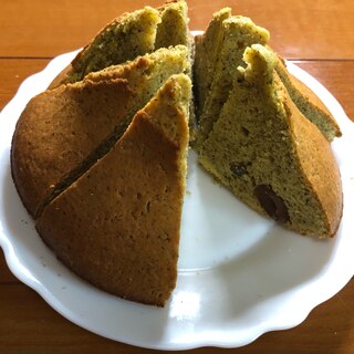 ほうじ茶と甘納豆のパウンドケーキ